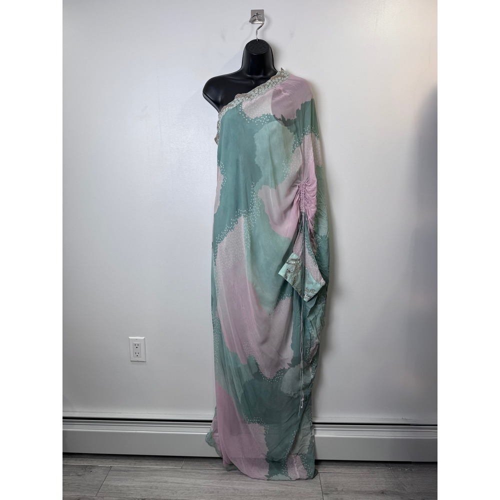 Kavita Bhartia Women Multicolor One Shoulder Embellished Maxi Dress Large